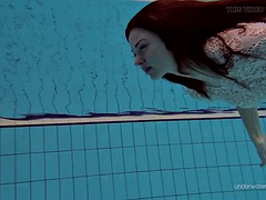 美女, 美人, ビキニ, ハードコア, プール, ロシア人, オッパイの, 水中