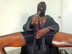 Hot black teen, masturbation, huge cumloads
