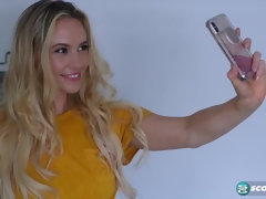 Chica, Rubia, Masturbación, Tetas naturales, Coño, Solo, Adolescente, Tetas