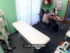 Leie, Lesbisch, Lecken, Krankenschwester, Muschi, Uniform, Spanner