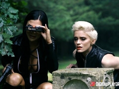 アナル, デカパイ, 黒人, ハードコア, ポルノスター, 赤毛, 三人, オッパイの