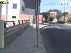 顔射, ヒール, お金, アウトドア, 公共, 三人