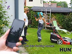 Blondine, Gehörnter ehemann, Hd, Ehemann, Geld, Zopf, Pov, Rasiert