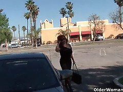 Old milf gets picked up from the parking lot and makes a porn movie