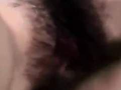 Hairy amateur cunt licked with panties on