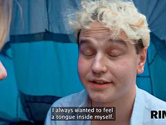 RIM4K. A shy couple tried rimming and hard anal sex for the first time