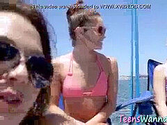 18, 素人, フェラチオ, アウトドア, パーティ, 現実, ティーン