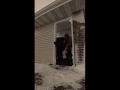 Neighbor Watches Mya Lane Fuck Outside in Snow Storm - Amateur Homemade Big Tits