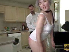 アナル, フェラチオ, イく瞬間, 開帳, 毛深い, 小柄, スラップ, ティーン