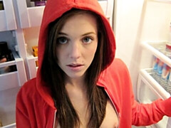 Flexible hottie Kiera Winters is touching her hungry shaved pussy