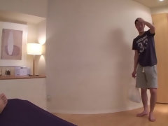 Aziatisch, Pijpbeurt, Sperma shot, Lul, Harig, Ondergoed, Gezichtspunt, Zuigen