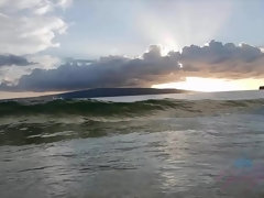 Amateur, Plage, Doigter, Poilue, Embrassement, De plein air, Pov, Chatte