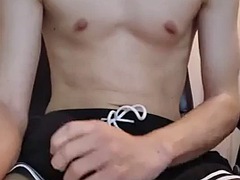 Gay Twink Jerking off a hard cock