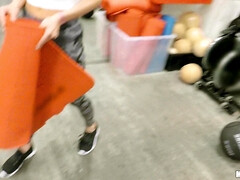 Américain, Cul, Nana, Blonde, Sucer une bite, Gym, Argent, Seins naturels