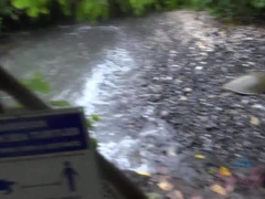 Leie, Fingern, Flashen, Orgasmus, Im freien, Pov, Öffentlich, Nass