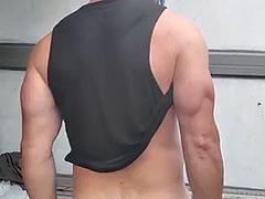 Grosse bite, Tir de sperme, Érotique, Gym, Masturbation, Muscle, Huilée, Solo