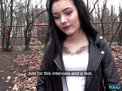 Cul, Noire, Tchèque, Européenne, Jeans, Gicler, Tatouage, Nénés