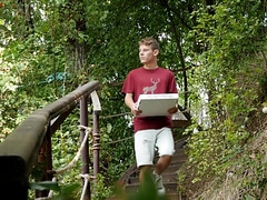 18, 茶髪の, チェコ, ヨーロピアン, ゲイ, Hd, アウトドア, フェラする