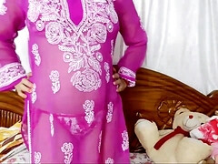 アジア人, デカパイ, 指いじり, 自家製, インド人, 熟年, 妻