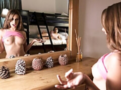 ブロンド, フェラチオ, ホテル, なめる, 剃毛, ティーン, 三人, オッパイの