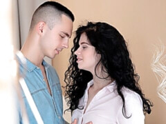 黒人, フェラチオ, 茶髪の, バック, なめる, オマンコ, ガリガリ, ティーン