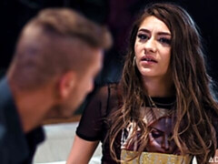 Aesthetic skinny brunette Rebel Lynn feels a hard wiener in her ass