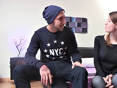 Guy with big dick and shy teen girl fuck for the first time