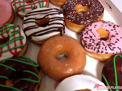 浴室, フェラチオ, ディルド, オナニー, 小柄, 一人, ティーン, おもちゃ