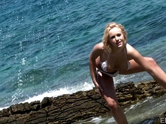 Big Wet Boobs Outdoors at the Beach with Buxom Euro Blonde Blonde Angel - Welli angel