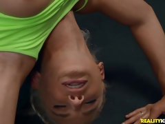 Cul, Blonde, Mignonne, Doigter, Souple, Gym, Chatte, Nénés