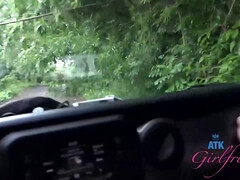 Leie, Asiatisch, Blasen, Braunhaarige, Auto, Hardcore, Selbstgemacht, Pov