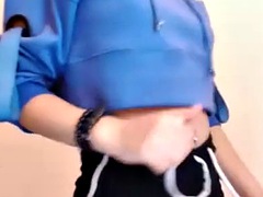 fine-ass asian cutie dances in hot shorts and thong