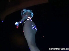 Behind the scenes fun with blonde babe Samantha Saint