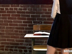 Bondage, En gros plan de très près, Actrice du porno, Étudiant, Tatouage, Serré, Nénés, Uniforme