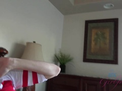 Leie, Blondine, Fingern, Fussjob, Orgasmus, Rasiert, Dürr, Titten