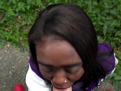 Grosse bite, Gros seins, Noire, Noir ébène, Hard, Interracial, Pov, Public