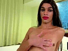 Asstoying femboy passionately stroking fuckpole