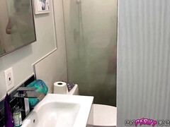 Creampie Big Soft Tits Stepsister On The Bathroom Floor - Blowjob