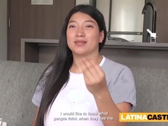 Big Natural Tits Latina Gets Rough Face Fuck and Deep Throat by Huge White Cock