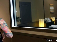 Anal, Cul, Couple, Doigter, Huilée, Chatte, Jupe, Tatouage