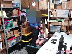 Enrapturing shoplifter sucks pecker and stuffed