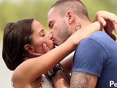 Pijpbeurt, Sperma shot, Buiten, Klein, Tiener