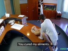 Amateur, Rubia, Mamada, Lamidas, Oficina, Coño, Uniforme, Voyeur