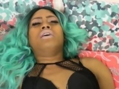 Negro, Ébano, Hd, Masturbación, Transexual, Solo, Medias largas