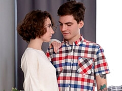 アナル, お尻, フェラチオ, 茶髪の, キス, 自然山雀, オマンコ, ティーン