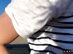 Enthousiasteling, Grote mammen, Pijpbeurt, Auto, Sperma shot, Huisgemaakt, Openbaar, Tiener