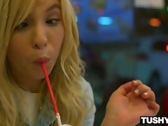 デカチン, ブロンド, フェラチオ, カップル, 目瞪口呆, Hd, おもらし, おもちゃ