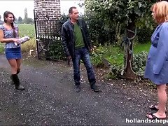 Grote mammen, Pijpbeurt, 1 man 2 vrouwen, Omie, Rijpe lesbienne, Schreeuwen, Trio