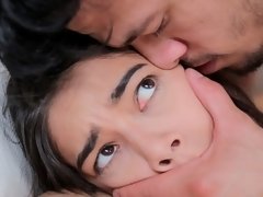 お尻, フェラチオ, 茶髪の, バック, 手コキする, キス, ティーン, オッパイの