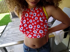 素人, お尻, 茶髪の, 毛深い, アウトドア, パンティ, 小柄, ハメ撮り